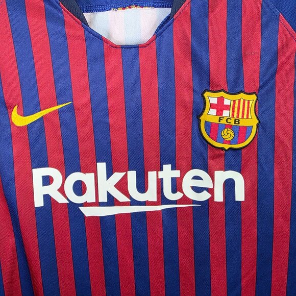 Mens FC BARCELONA 2018 2019 LEO MESSI #10 Football Soccer Shirt Jersey Size XL - Picture 4 of 10